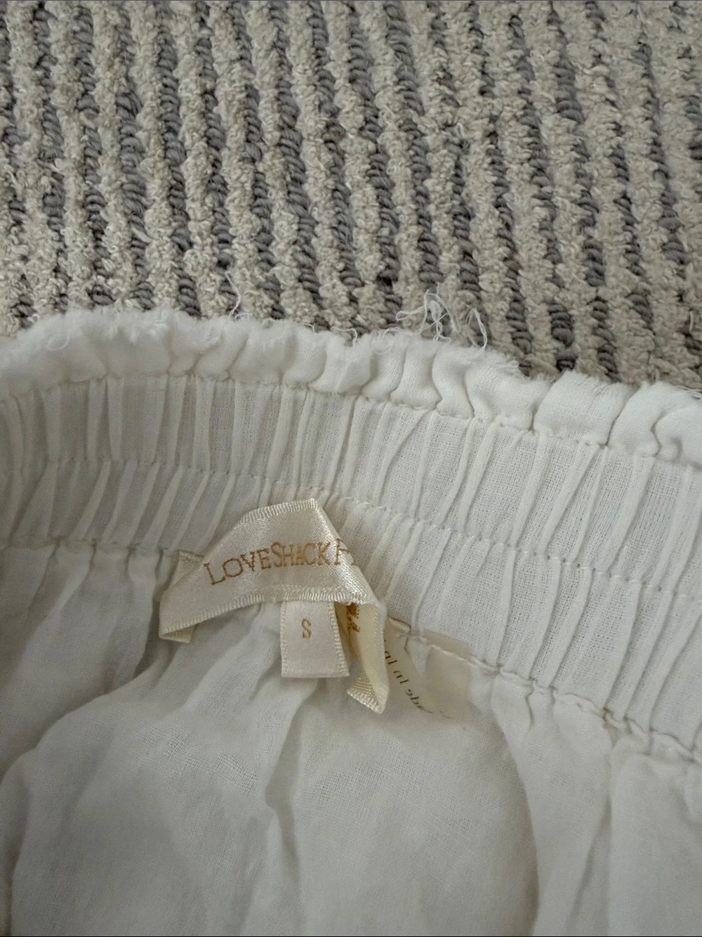 Love shack fancy White Tiered Lace Mini Skirt size small